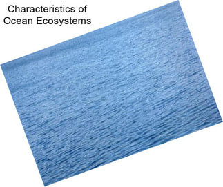 Characteristics of Ocean Ecosystems