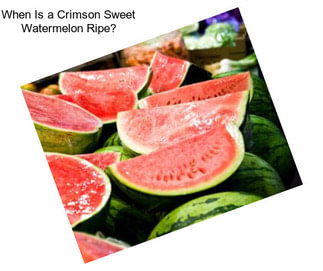 When Is a Crimson Sweet Watermelon Ripe?