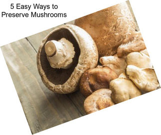 5 Easy Ways to Preserve Mushrooms
