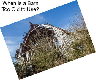 When Is a Barn Too Old to Use?