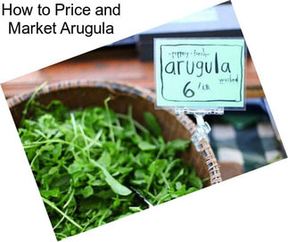 How to Price and Market Arugula