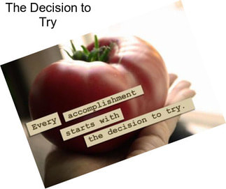 The Decision to Try