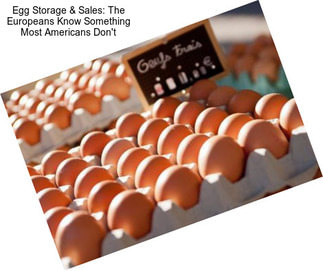 Egg Storage & Sales: The Europeans Know Something Most Americans Don\'t