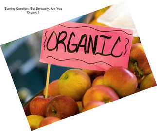 Burning Question: But Seriously, Are You Organic?