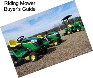 Riding Mower Buyer\'s Guide