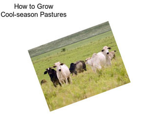 How to Grow Cool-season Pastures