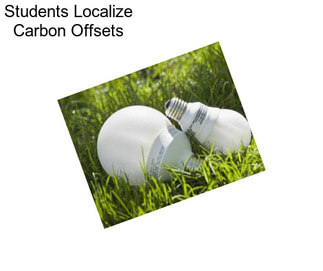 Students Localize Carbon Offsets