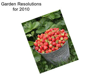 Garden Resolutions for 2010