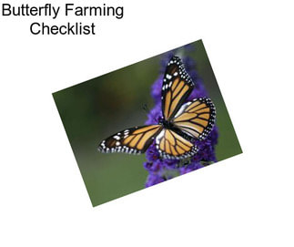 Butterfly Farming Checklist