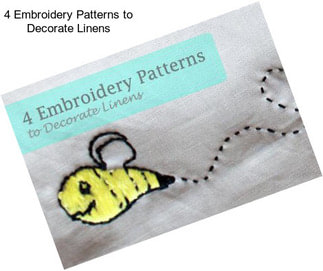 4 Embroidery Patterns to Decorate Linens