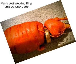 Man\'s Lost Wedding Ring Turns Up On A Carrot