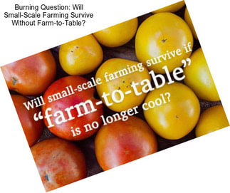 Burning Question: Will Small-Scale Farming Survive Without \