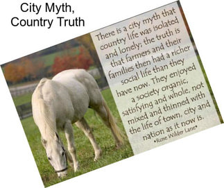 City Myth, Country Truth