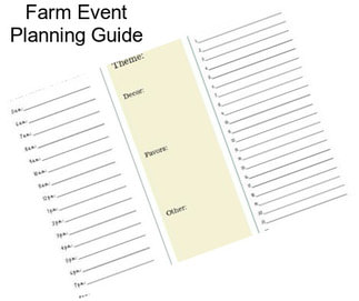 Farm Event Planning Guide