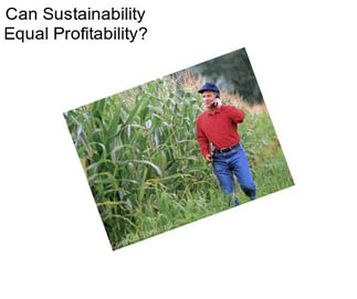 Can Sustainability Equal Profitability?