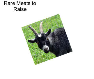 Rare Meats to Raise