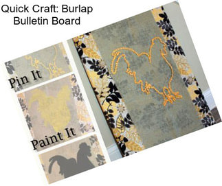 Quick Craft: Burlap Bulletin Board