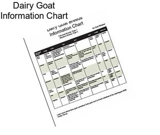 Dairy Goat Information Chart