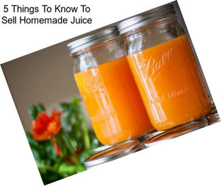5 Things To Know To Sell Homemade Juice