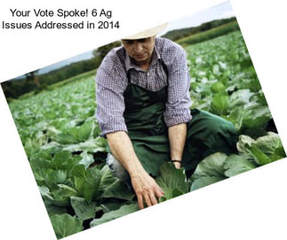 Your Vote Spoke! 6 Ag Issues Addressed in 2014