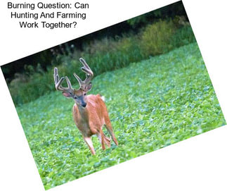 Burning Question: Can Hunting And Farming Work Together?