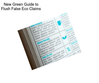 New Green Guide to Flush False Eco Claims