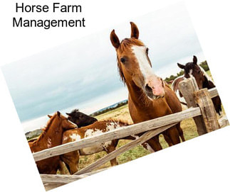 Horse Farm Management
