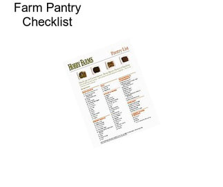 Farm Pantry Checklist
