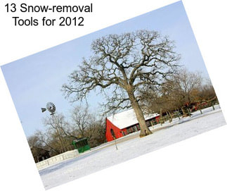 13 Snow-removal Tools for 2012