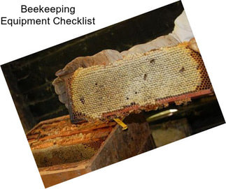 Beekeeping Equipment Checklist