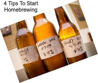 4 Tips To Start Homebrewing