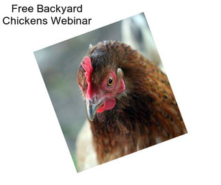 Free Backyard Chickens Webinar