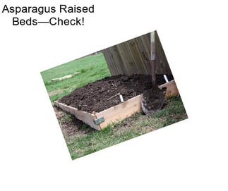 Asparagus Raised Beds—Check!