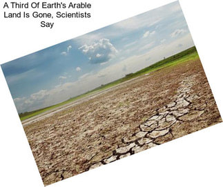 A Third Of Earth\'s Arable Land Is Gone, Scientists Say