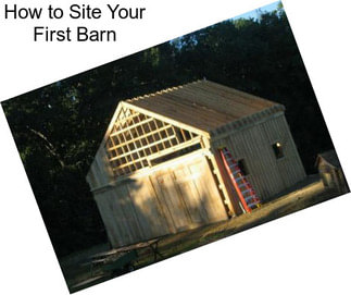 How to Site Your First Barn