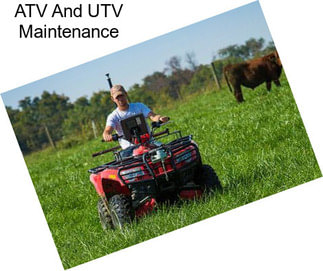 ATV And UTV Maintenance