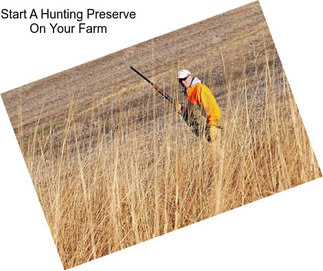 Start A Hunting Preserve On Your Farm