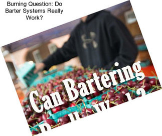 Burning Question: Do Barter Systems Really Work?