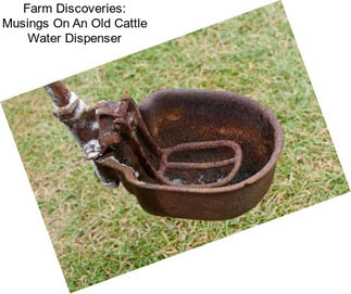 Farm Discoveries: Musings On An Old Cattle Water Dispenser