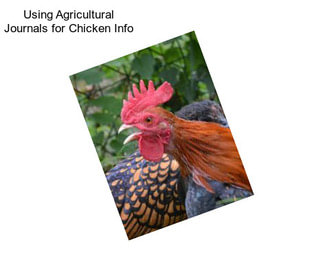 Using Agricultural Journals for Chicken Info