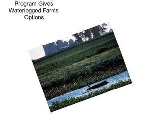 Program Gives Waterlogged Farms Options