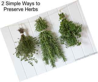 2 Simple Ways to Preserve Herbs