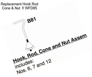 Replacement Hook Rod Cone & Nut  f/ WFD85