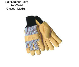 Pair Leather-Palm Knit-Wrist Gloves--Medium