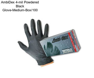 AmbiDex 4-mil Powdered Black Glove-Medium-Box/100