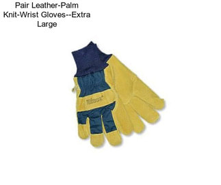 Pair Leather-Palm Knit-Wrist Gloves--Extra Large