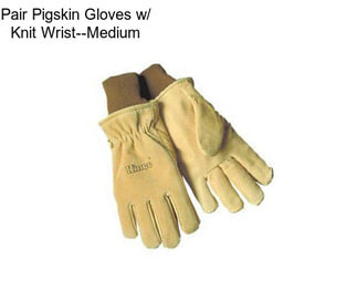 Pair Pigskin Gloves w/ Knit Wrist--Medium