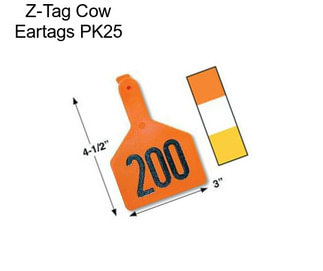 Z-Tag Cow Eartags PK25