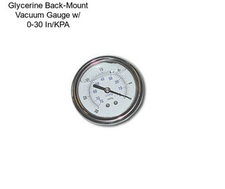 Glycerine Back-Mount Vacuum Gauge w/ 0-30 In/KPA