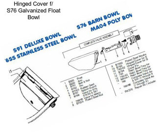 Hinged Cover f/ S76 Galvanized Float Bowl